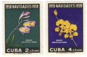 Cuba #611-12 MH Navidad 1959