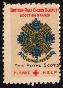 1914 WWI Great Britain Charity Stamp British Red Cross Scottish Branch