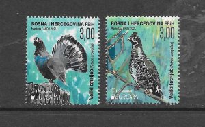 BIRDS- BOSNIA (CROAT)# 426-7 GROUSE  MNH