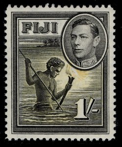 FIJI GVI SG262, 1s black & yellow, NH MINT.