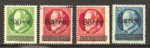 Saar Scott 21,23,25-26 Unused/Used H - 1920 Bavarian Stamps Overprinted