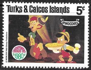 Turks & Caicos Islands #448 5c Christmas Scenes from Pinocchio MHR