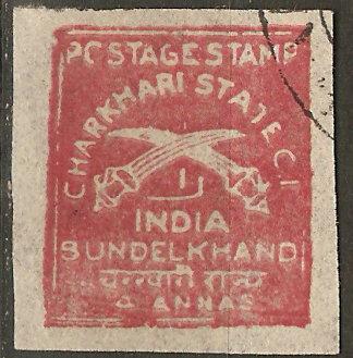 India Charkhari 27 SG 56 Used VF 1930 SCV $30.00