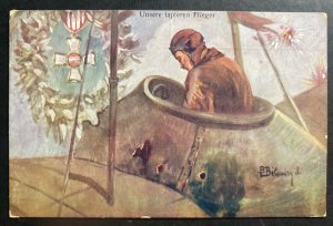 1917 Vienna Austria Picture Postcard cover To KUK Fieldpost Our Brave Pilots