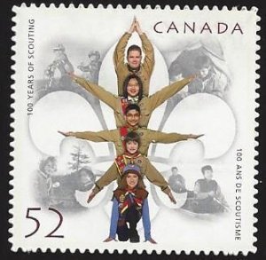 Canada #2225i MNH die cut single,100 years of Scouting , issued 2007