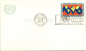 United Nations, New York, Worldwide First Day Cover, Government Postal Card