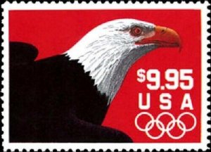 1991 $9.95 Express Mail: Eagle & Olympic Rings Scott 2541 Mint F/VF NH