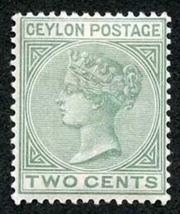 Ceylon SG147 2c Dull Green wmk Crown CA M/Mint