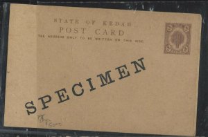 MALAYA KEDAH  (P1708B)  2C PSC SPECIMEN OVPT 