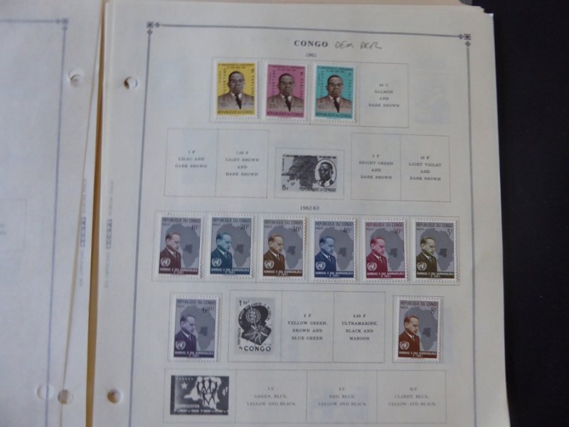 Belgium Congo 1941-1971 Stamp Collection on Alb Pgs