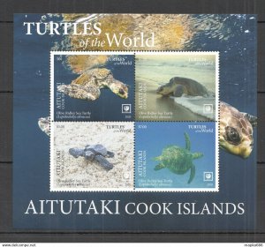 2020 Aitutaki Sea Turtles !!! Sale Marine Life Reptiles Fauna Kb ** Nw678