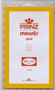 Prinz SCOTT Stamp Mount 265/151 mm - CLEAR - Pack of 5 (151x265 mm 151 mm) STRIP