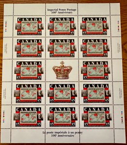 Canada # 1722 Imperial Penny Postage anniversary full sheet of 14 + crown 1998