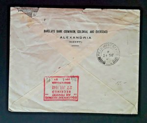 1941 Alexandria To Alexandria Egypt Field Post Office Air Ministry RAF Cover