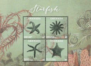 Grenada 2017 - Starfish - Marine Life - Sheet of 4 Stamps - Scott #4246 - MNH