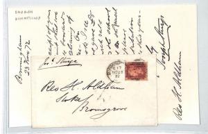 GB Cover *Birmingham Church Donations* Historic Letter E+L {samwells} 1872 BM296