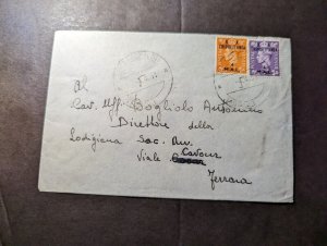 1951 British Occupied Libya BMA Tripolitania Overprint Cover to Genoa Italy