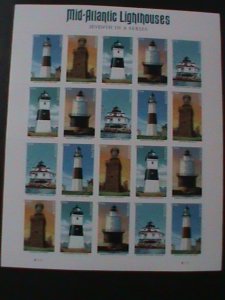 ​UNITED STATES-2020 MID-ATLANTIC LIGHTHOUSE 7TH SERIES- ISHEET OF 20 MNH-VF