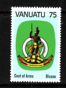Vanuatu-Sc#314-unused NH 75v Arms-Inverted watermark-1981-