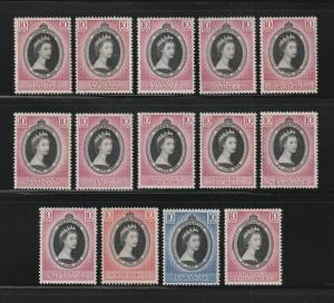 Malaya 1953 QEII Coronation Complete 12 states & N Borneo & Sarawak MH M1836