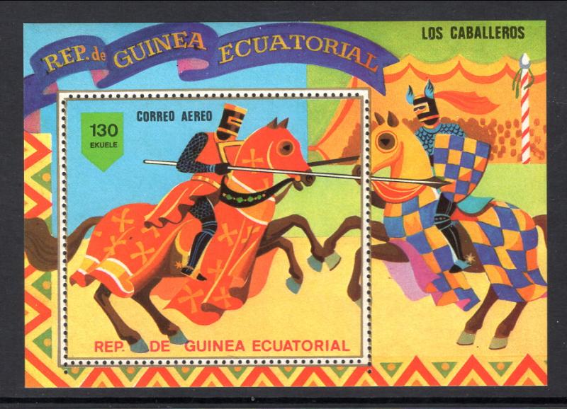 Equatorial Guinea 7866 Knights Horses Souvenir Sheet MNH VF