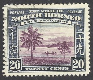 North Borneo Sc# 202 Used 1939 20c River Scene