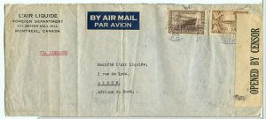 RARE War issue << ALGERIA >> 30c TransAtlantic airmail 1943niceback cover Canada