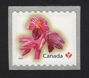 ORCHID FLOWER = Definitive stamp from LARGE COIL = Canada 2010 #2361 MNH