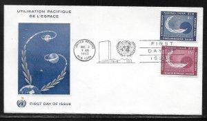 United Nations NY 112-113 Space Geneva Cachet FDC First Day Cover