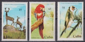 CUBA Sc# 3610-3612 HAVANA ZOO ANIMALS birds CPL SET of 3  1994  MNH