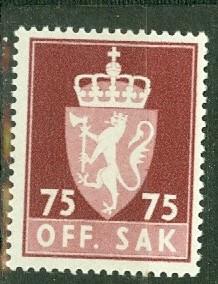 Norway O77 mint CV $25