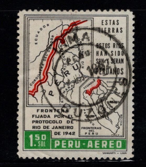 Peru  Scott C176 used map stamp