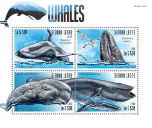 SIERRA LEONE 2015 SHEET WHALES MARINE LIFE srl15320a