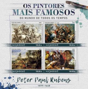 Mozambique - 2016 Peter Paul Rubens - 4 Stamp Sheet - MOZ16522a