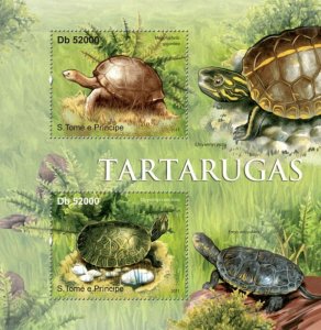 SAO TOME - 2011 - Tortoises - Perf 2v Sheet - Mint Never Hinged