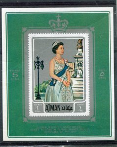 Ajman 1972 QUEEN ELIZABETH II Silver Deluxe s/s Mint (NH)