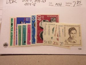 GERMANY DDR Scott B76-8, B79-83, B84-8 MINT HINGED Cat $7.85