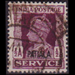 INDIA-PATIALA 1943 - Scott# O65 King Opt. 1/2a Used