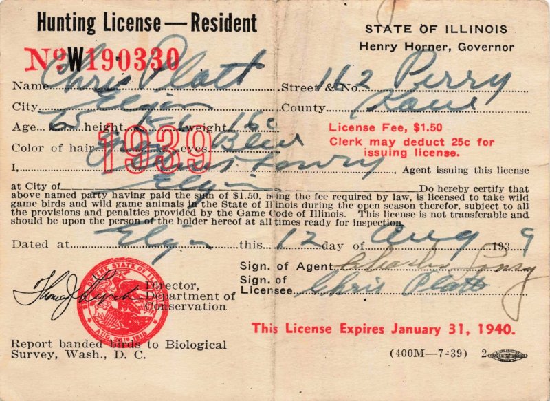 USA  RW6   USED ON FULL LICENSE  DAMAGED STAMP