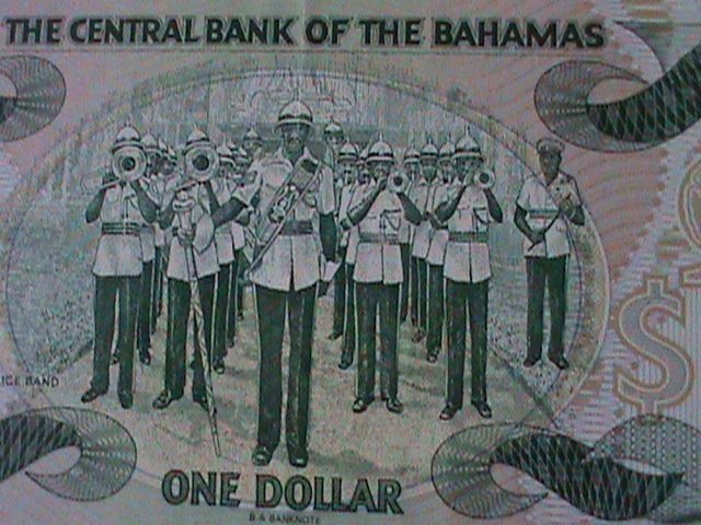 ​BAHAMAS-1974-CENTRAL BANK-$1 DOLLAR-NEAR UNCIR- NOTE- VF-50 YEARS OLD-