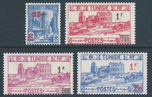 Tunisia #149-52 NH Mosque, Amphitheater Issues Surcharged