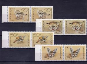 Yemen 1989 Sc#425/428 WWF Wild Cats Set (4) Pair ovpt.SPECIMEN Very Rare !!!!MNH