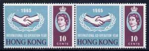 Hong Kong 1965 International Co-operation Year 10c unmoun...