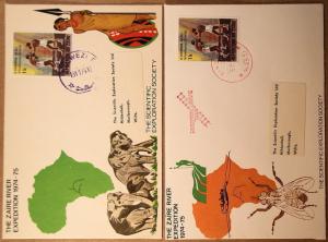 Collection of 10 different cacheted covers - 1974-1975 Zaire River Expedition