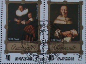 ​KOREA-1983-SC#2268 REMBRANDT FAMPUS PAINTINGS CTO-SHEET VERY FINE HARD TO FIND