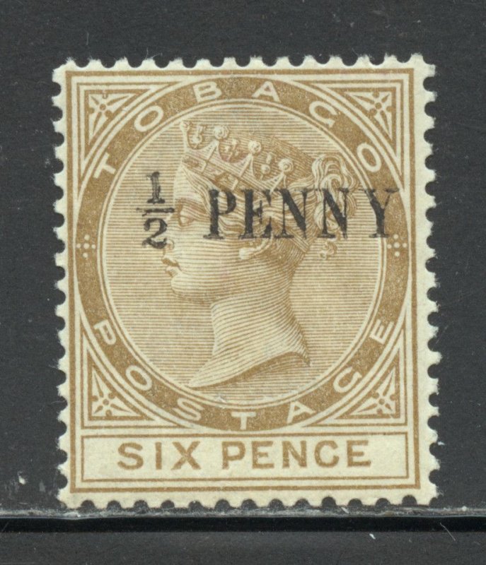 Tobago Scott 27 Unused LHROG - 1886 ½p on 6p Queen Victoria - SCV $4.25