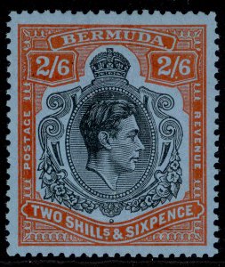 BERMUDA GVI SG117c, 2s 6d black & orange-red/pale blue, LH MINT. Cat £16.