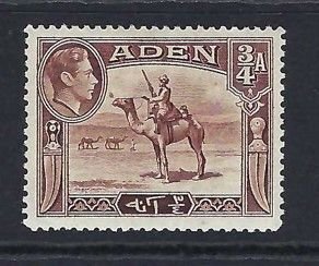 Aden Sc #17: King George VI pictorials,  ¾a 1939 MLH. CV $2.50