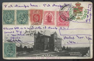 ? Round the WORLD ***** 1906 POST CARD FIJI, NEW ZEALAND, SOUTH AFRICA Canada