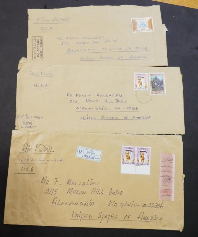 EDW1949SELL : KUWAIT 24 Oversized covers to USA. Interesting collection